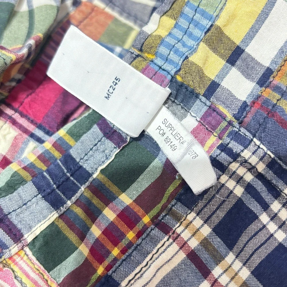 VTG Polo Ralph Lauren Patchwork Button Down Shirt Madras Multicolor Preppy XL - Picture 5 of 12